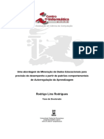 Uma abordagem de Mineração de Dados Educacionais para previsão de desempenho a partir de padrões comportamentais de Autorregulação da Aprendizagem