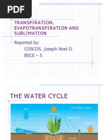 Transpiration, Evapotranspiration and Sublimation