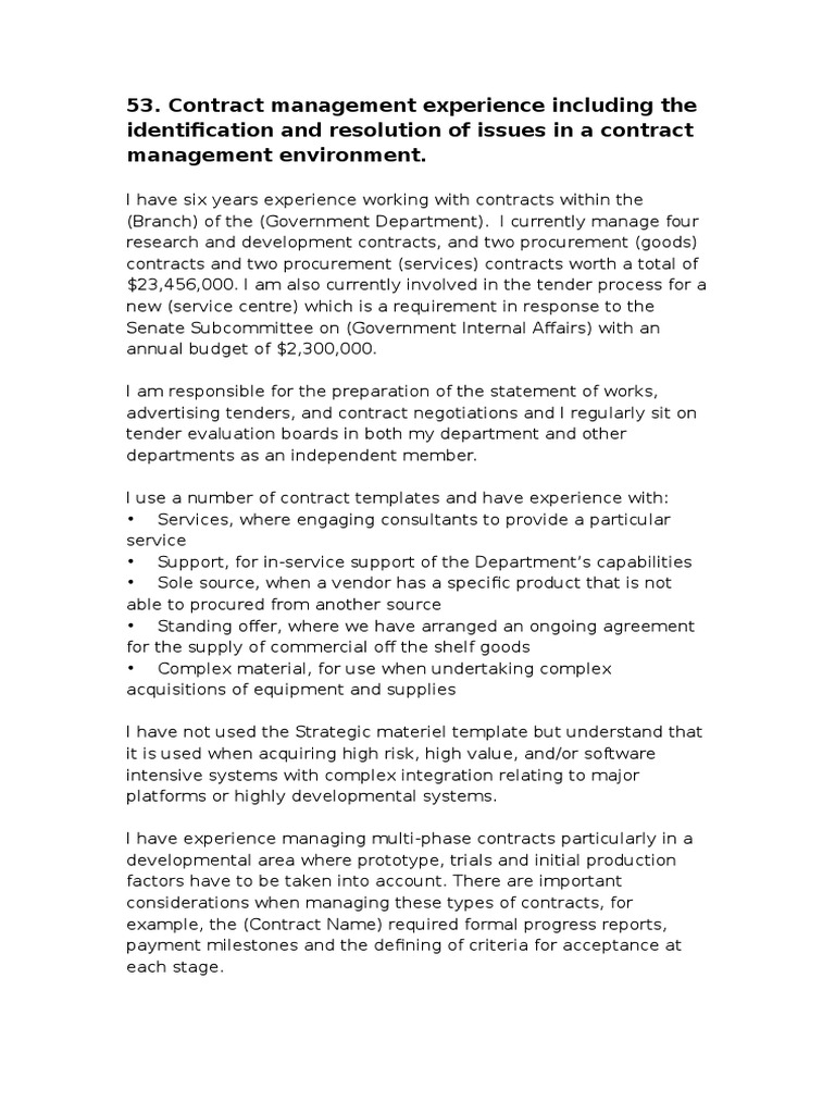 Contract Management Expertise Overview | PDF | Procurement | Accountability
