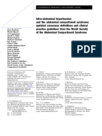 Intra-Abdominal Hypertension and The Abdominal Compartment Syndrome - Updated Consensus Definitions and Clinical Practice Guidelines From The World Society of The Abdominal Compartment Syndrome