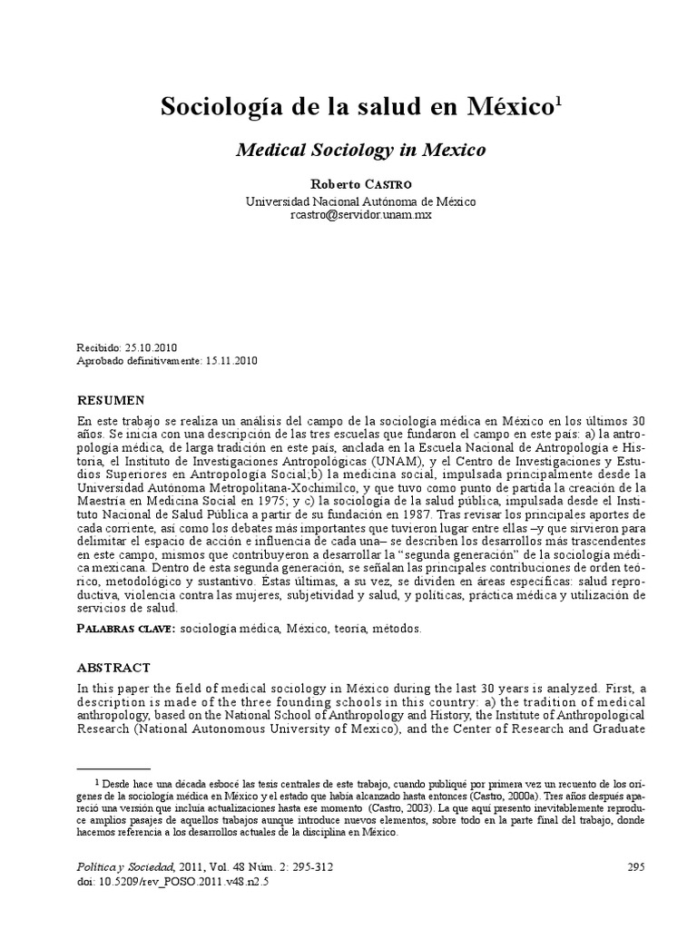 Sociología de La Salud México1 - Copiar | PDF | Sociología | Science