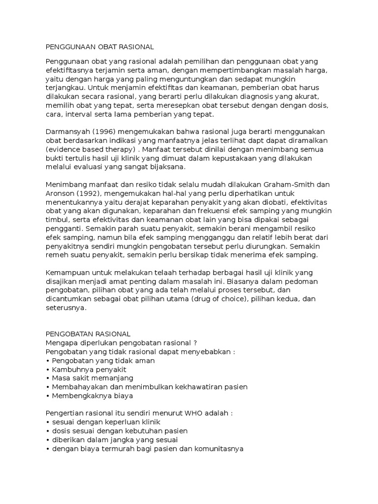 Panduan Penggunaan Obat Rasional | PDF | Kesehatan Holistik
