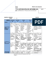 Rubrica Discurso Informe de Lectura