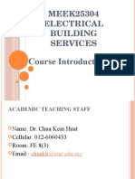 MEEK25304 - Building Electrical Services Course Introduction