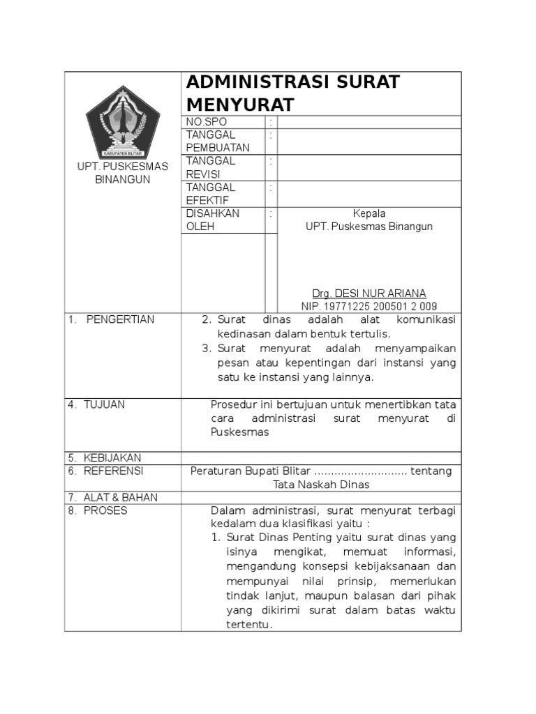 Administrasi Surat Menyurat
