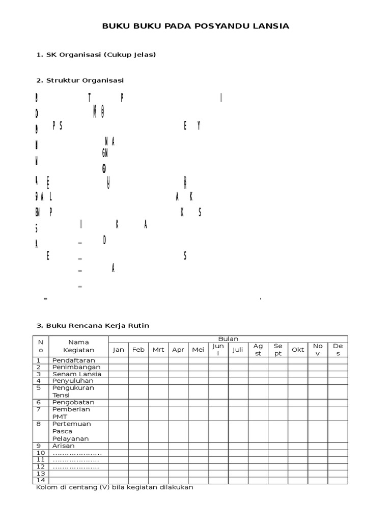 Buku Buku Pada Posyandu Lansia