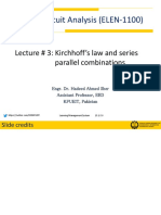 Linear Circuit Analysis (ELEN-1100) : Lecture # 3: Kirchhoff's Law and Series Parallel Combinations