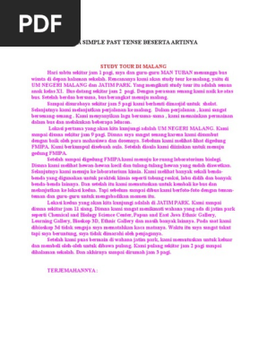 Contoh Cerita Simple Past Tense Beserta Artinya
