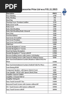 Baleno Accessories Price List As On 01.11.2015