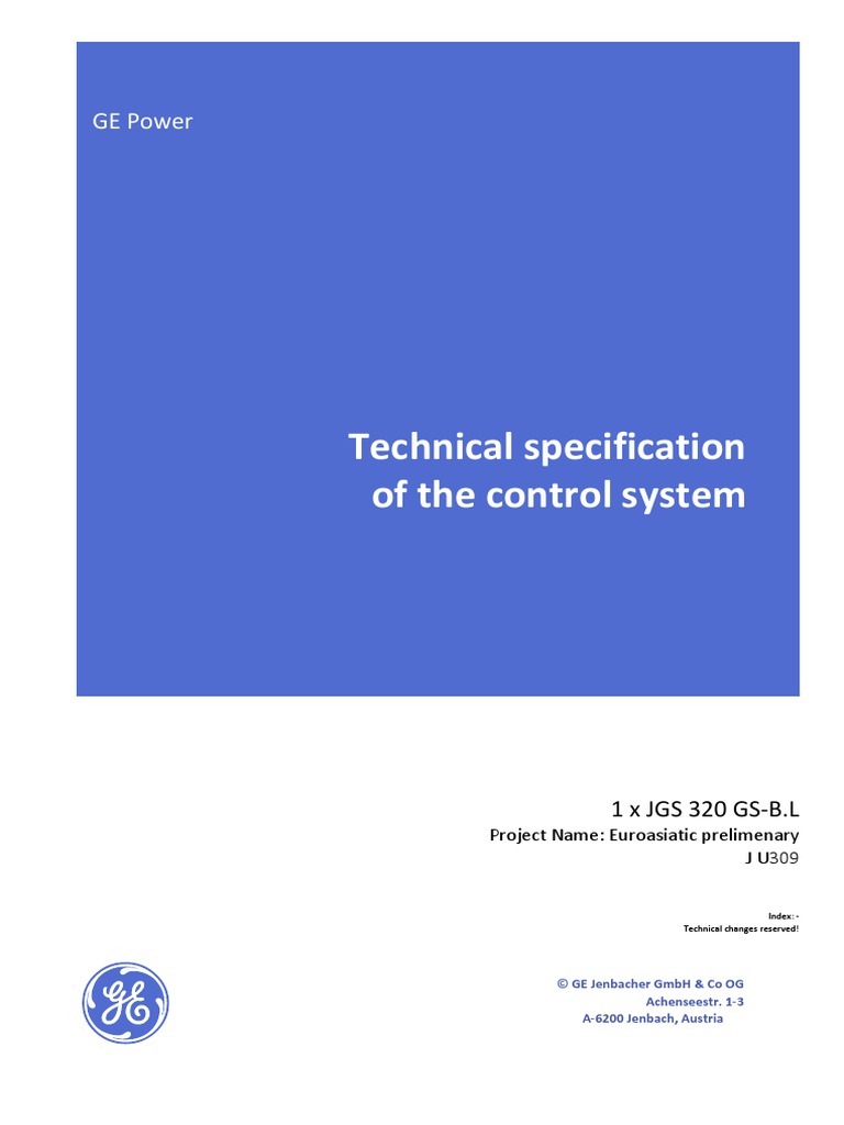 Technical Specifiaction of Control System | PDF