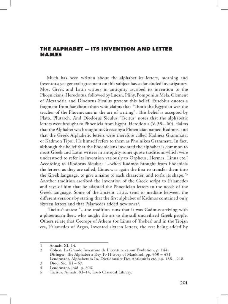 Invention and Evolution of the Alphabet | PDF | History | Classics