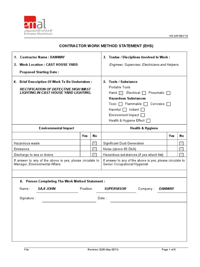 High Mast Lighting Rectification Plan | PDF | Dangerous Goods | Risk