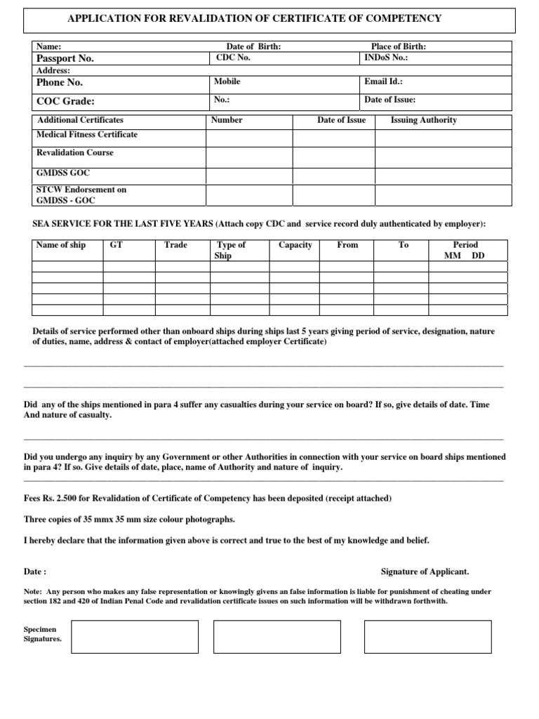 GMDSS Certificate Revalidation Application | PDF | Government | Transport