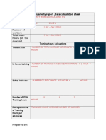 Form E - Quarterly Report, Data Calculation Sheet