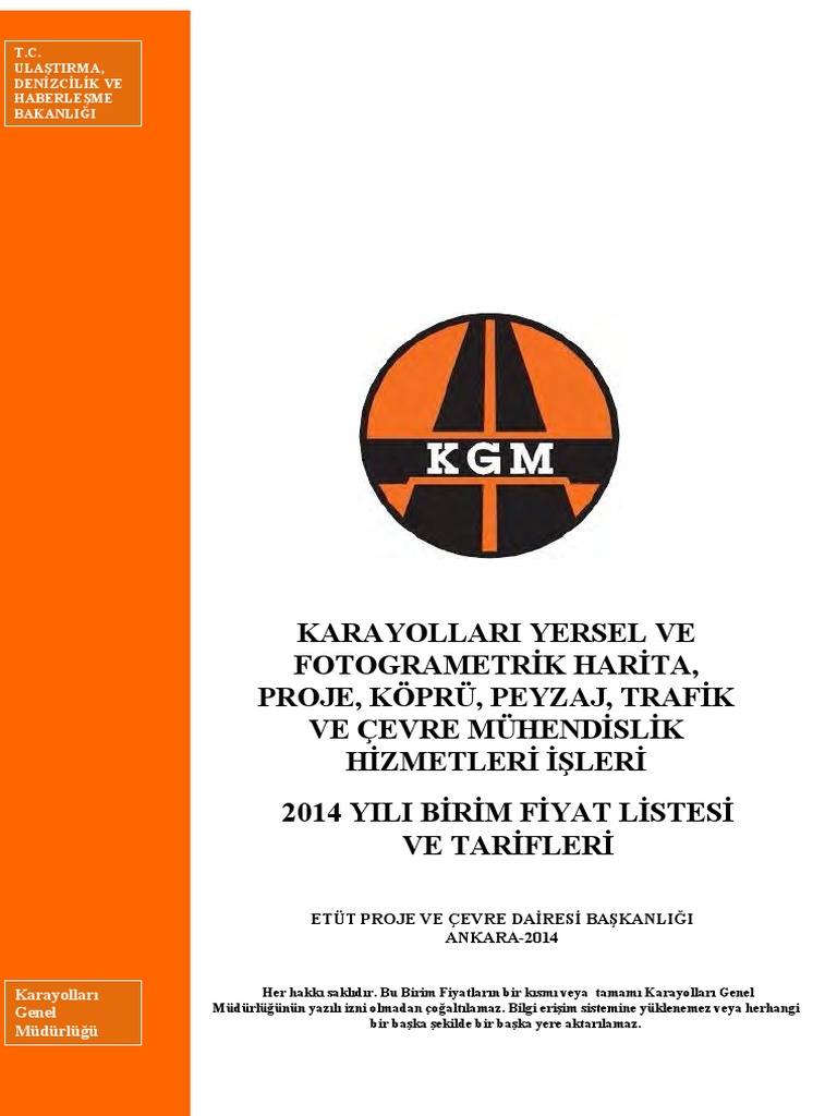 KGM Birim Fiyat PDF