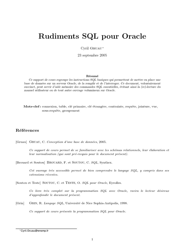 SQL Oracle PDF | PDF