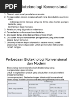 Bioteknologi Konvensional Ciri, Perbedaan