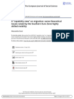 A Capability View On Migration Some Theoretical Issues Raised by The Southern Euro Zone Highly Skilled Mobility