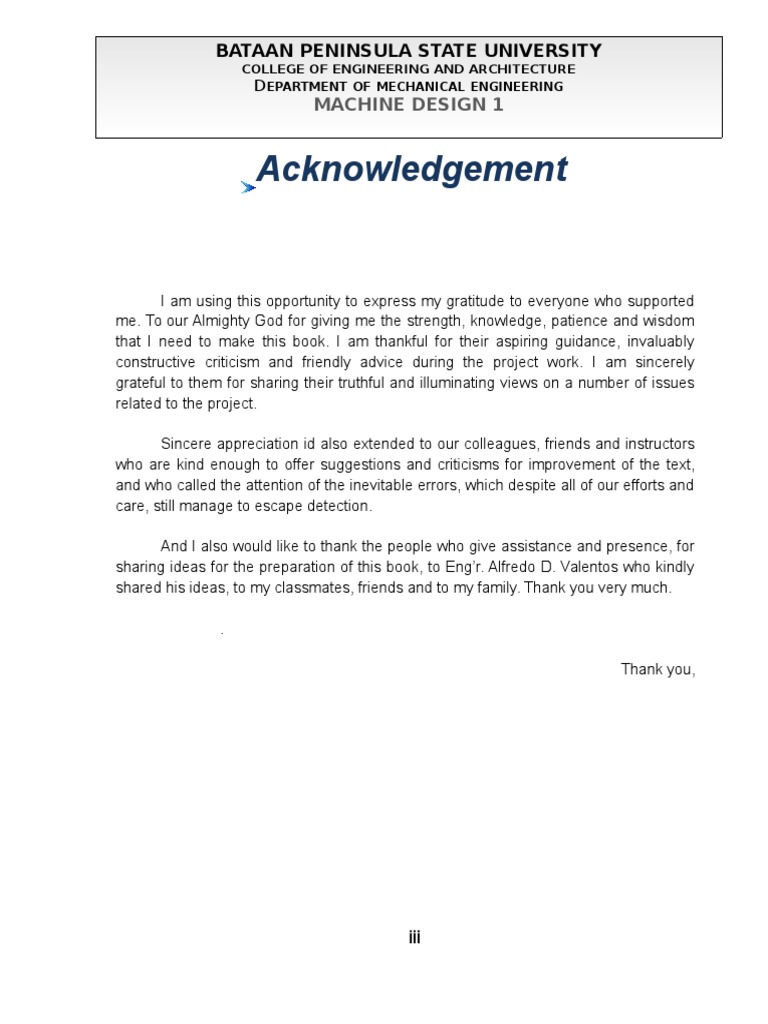Acknowledgement | PDF