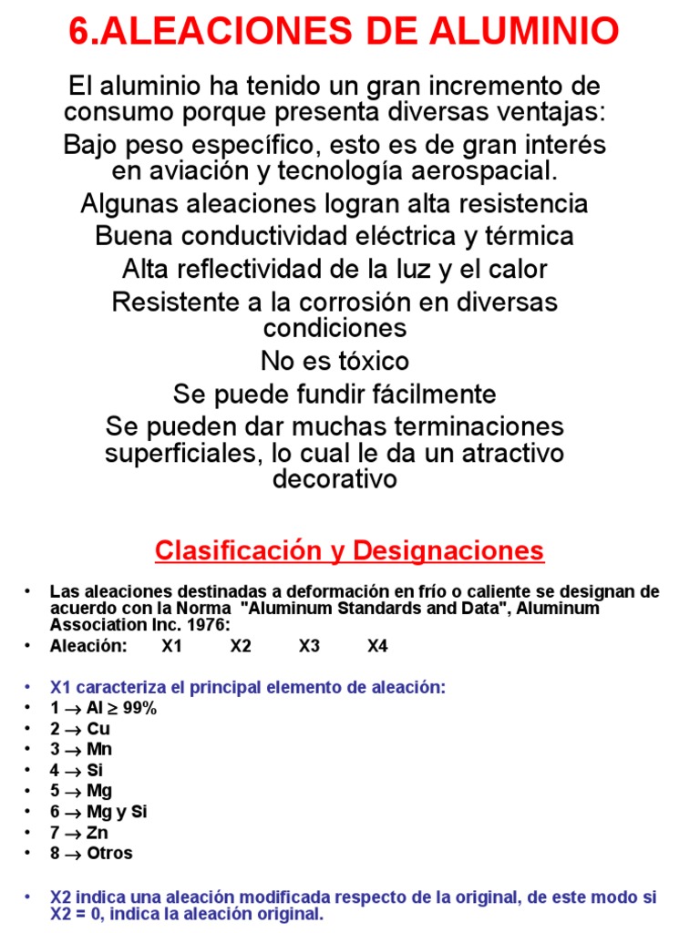Aleaciones de Aluminio y sus Propiedades | PDF | Aleación | Aluminio