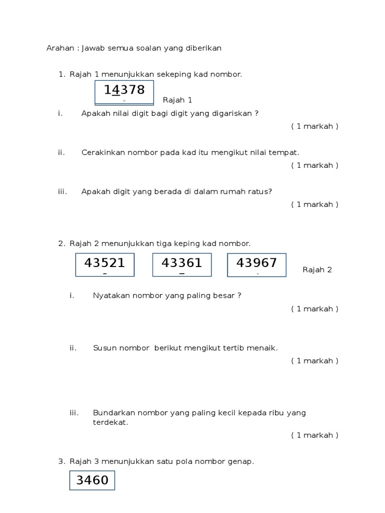 soalan matematik tahun 5 format baru  Peter Watson