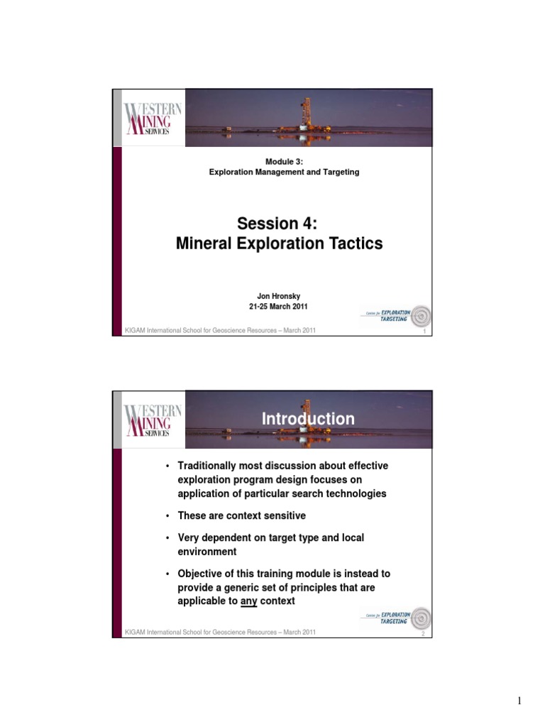 Hronsky - Session 4 - Mineral Exploration Tactics | PDF | Resource ...