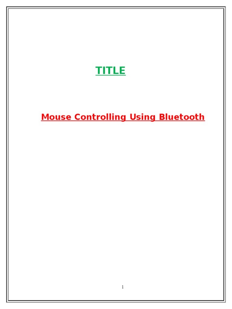 Bluetooth Mouse Control via Mobile | PDF | Graphical User Interfaces ...