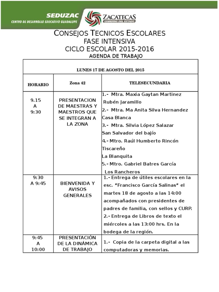 Agenda de Trabajo