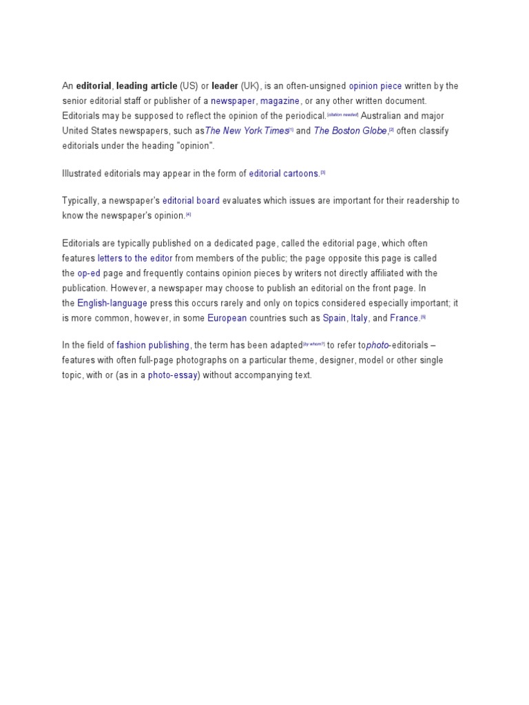 Opinion Piece Newspaper Magazine The New York Times The Boston Globe Pdf