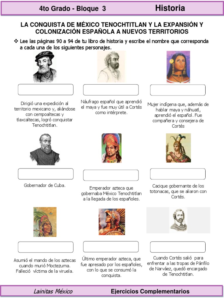 4to Grado Historia La Conquista de México y La Colonización Española (1)