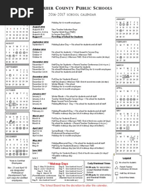 2016-17 Fauquier County Public School Calendar | PDF | Sharing | Observances