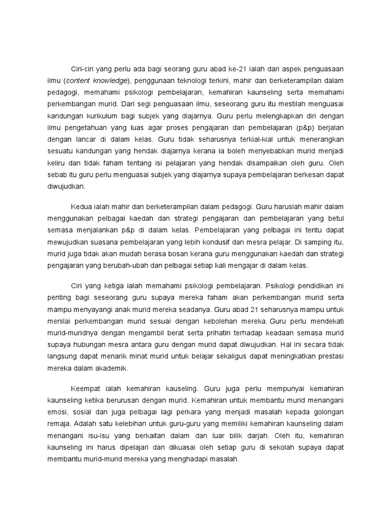 Ciri Guru Abad Ke 21 Pdf
