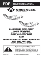 Instruction Manual: Aluminum Site-Rite Hand Benders AND Iron Site-Rite Hand Benders