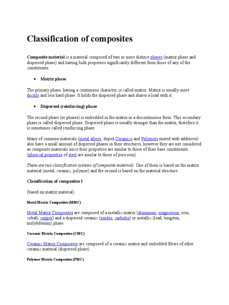 Classification of Composite Materials | PDF | Composite Material | Fibers