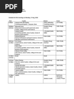 Academic Portfolio Workshop, Aug 17-20 Schedule First Meetings WSSU