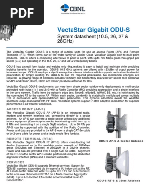 Vectastar Odu S Datasheet 29 Sep 14 Pdf Duplex Telecommunications Wireless Access Point