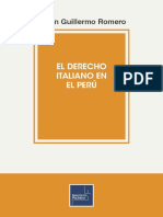 Juan Guillermo Romero. El Derecho Italiano en El Perú. Lima, Instituto Pacifico, 2015.