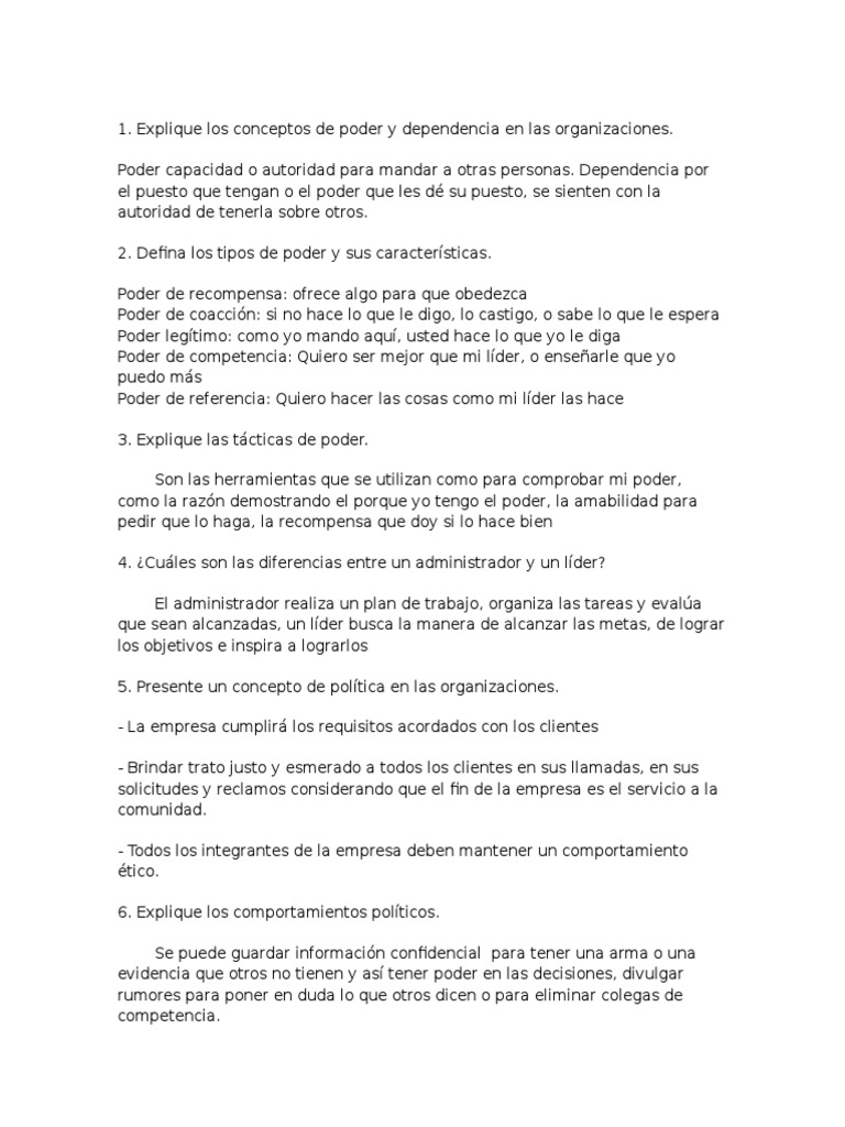 Poder y Liderazgo en Organizaciones | PDF | Liderazgo | Toma de decisiones