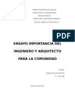 Ensayo Primer Corte Importancia Del Ingeniero para La Comunidad