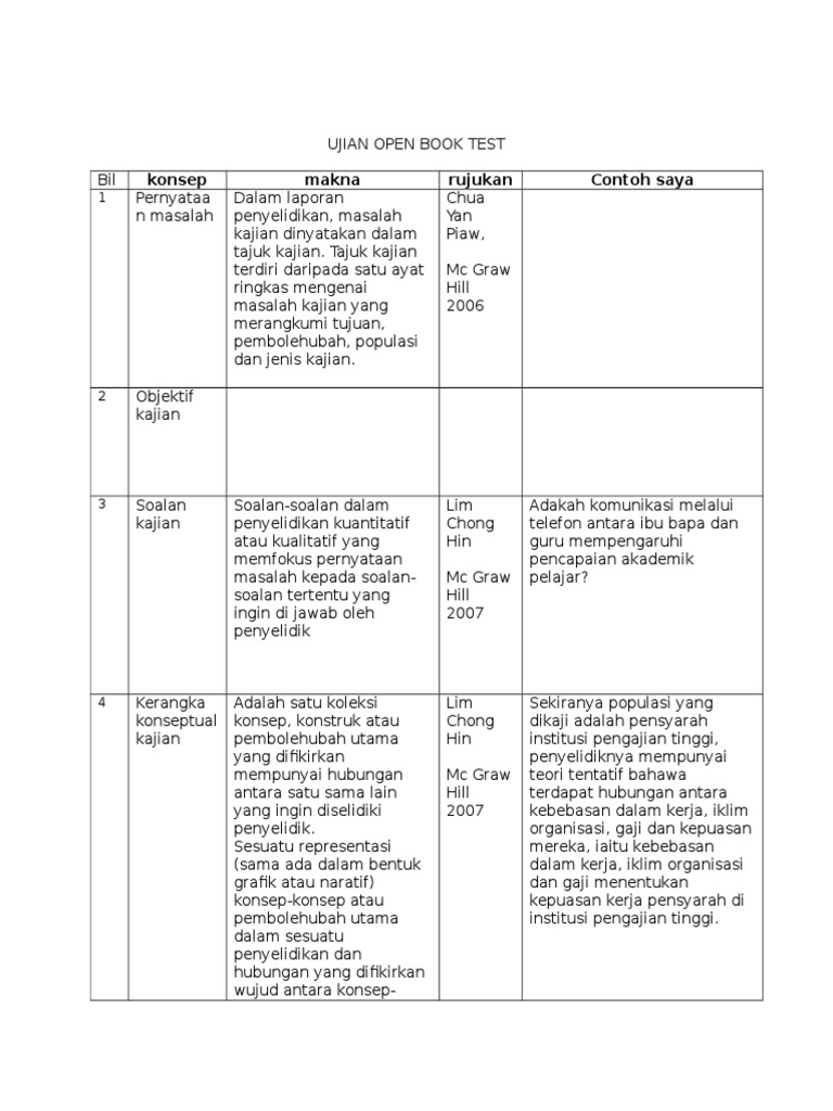 Ujian Open Book Test | PDF