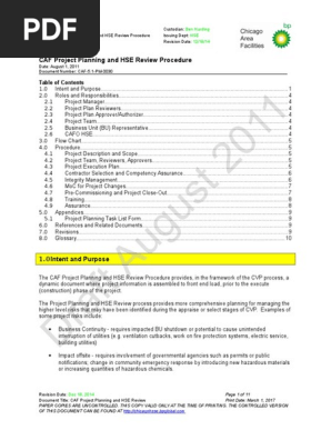 Project Planning Procedure Review 121814