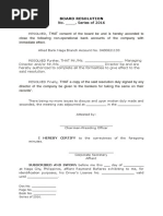Board Resolution For Closing of A Bank Account | PDF