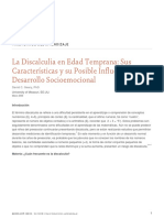 La Discalculia en Edad Temprana Sus Caracteristicas y Su Posible Influencia en El Desarrollo Socioemocional