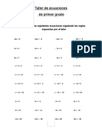 Taller de Ecuaciones de Primer Grados 2