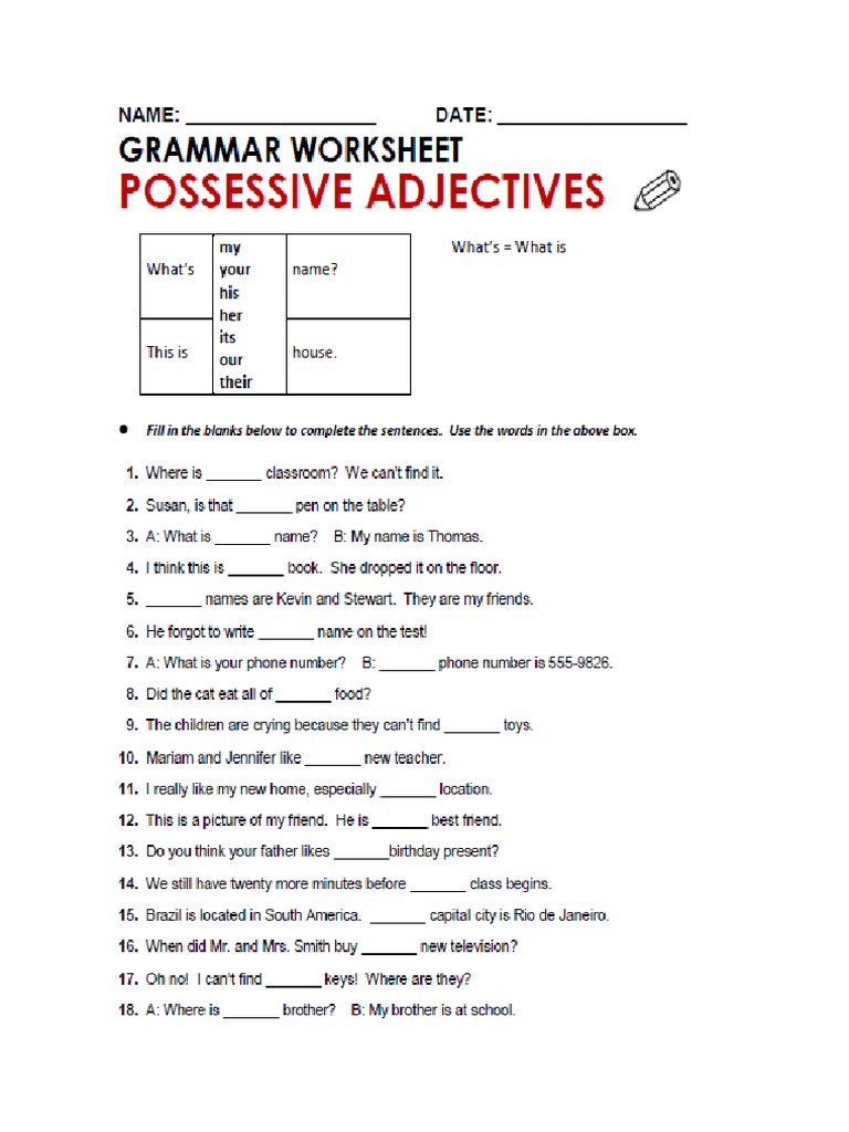 soal essay adjective order