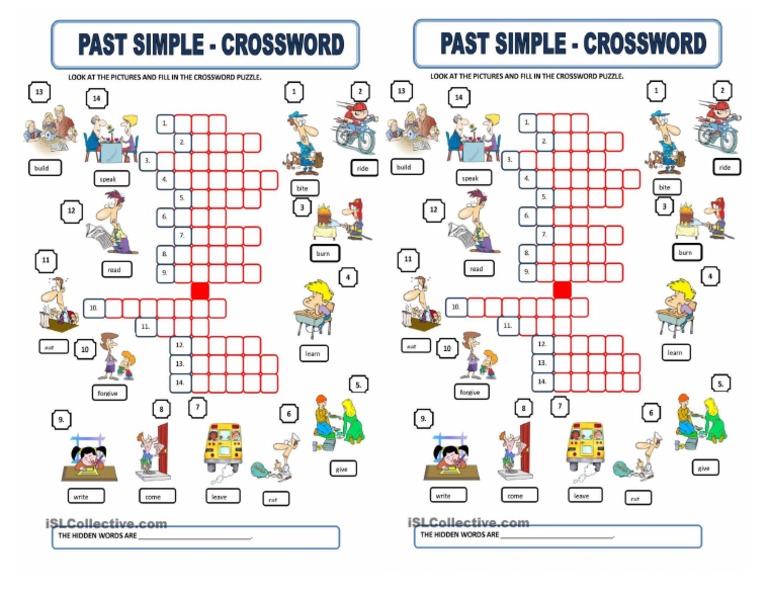 Crossword Puzzle Simple Past Tense | PDF
