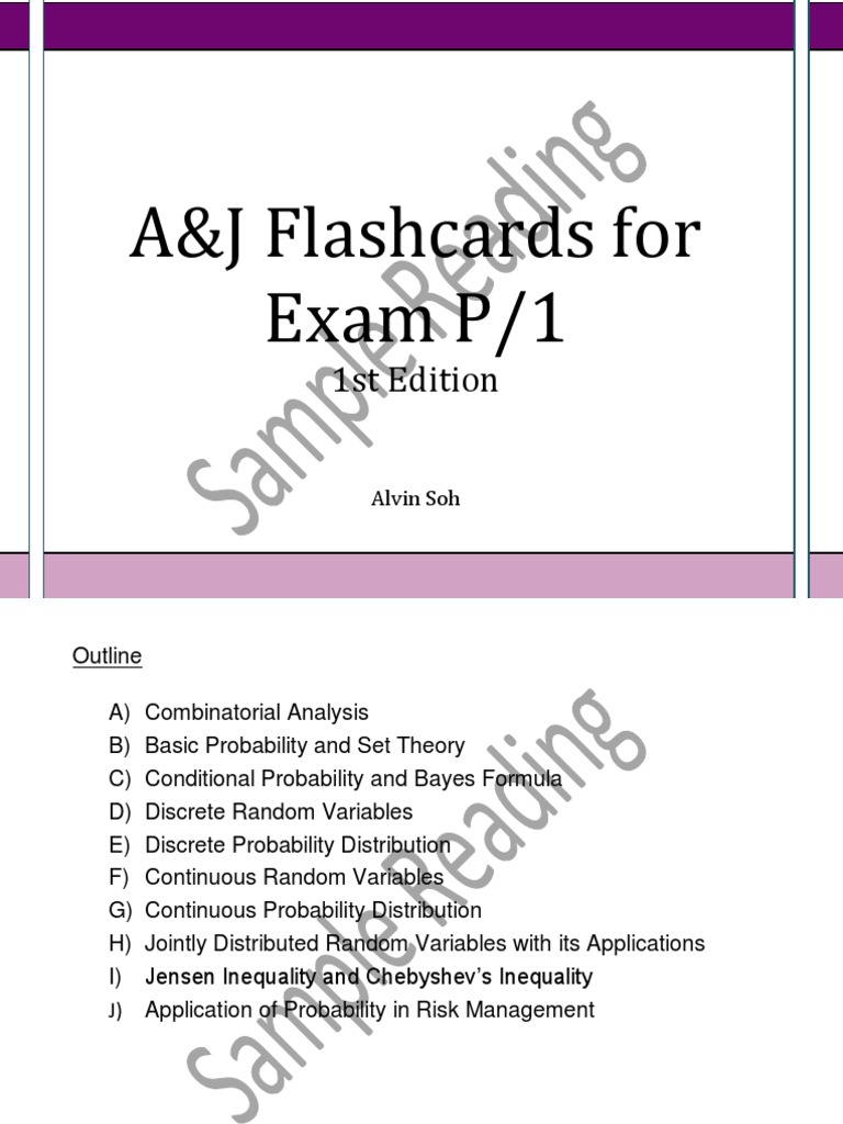 A&J Flashcards For SOA Exam P/CAS Exam 1 PDF Probability