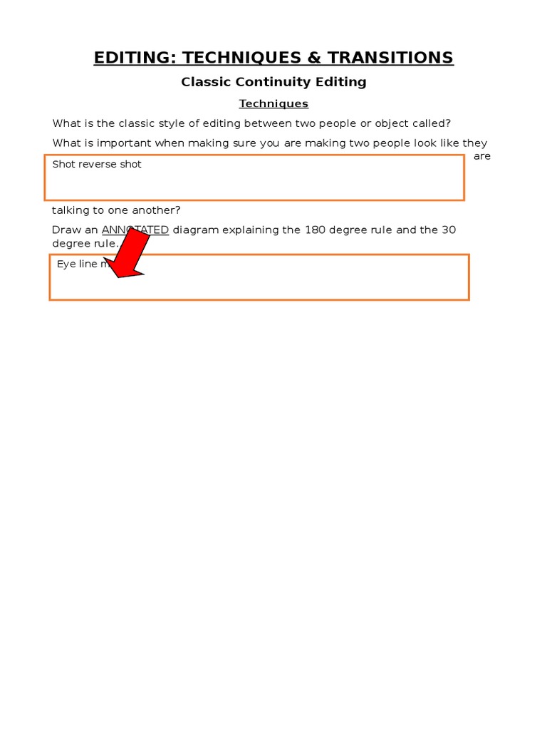 Editing Techniques: 180° & 30° Rules | PDF | Teaching Methods ...