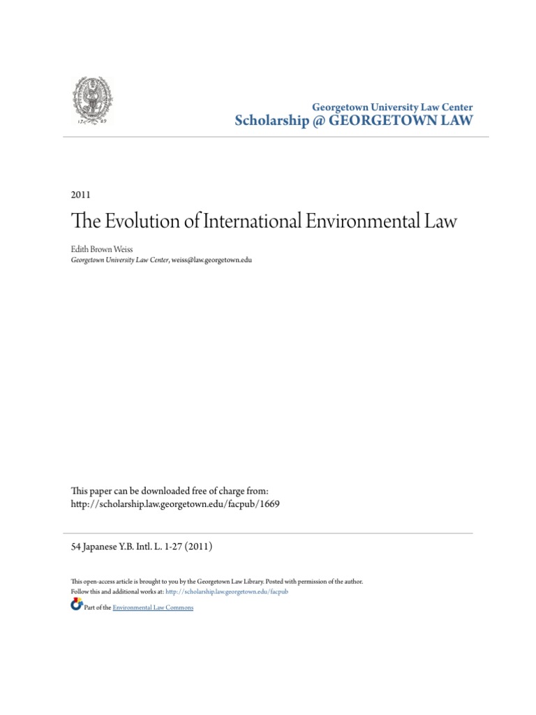 Evolution of International Environmental Law | PDF | World Trade ...
