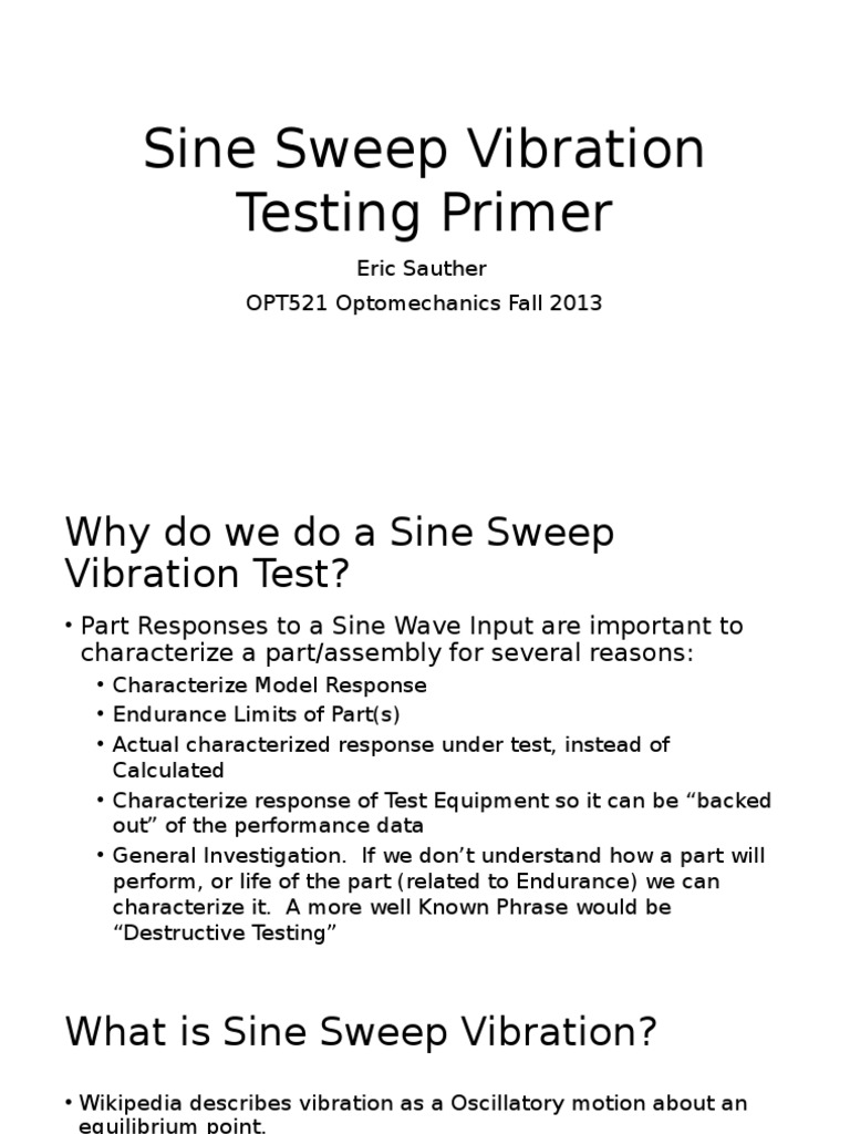 Sine Sweep Vibration Testing PDF Classical Mechanics Mechanics